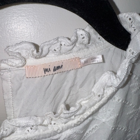 Francesca's White Ruffle Top - Picture 2 of 3